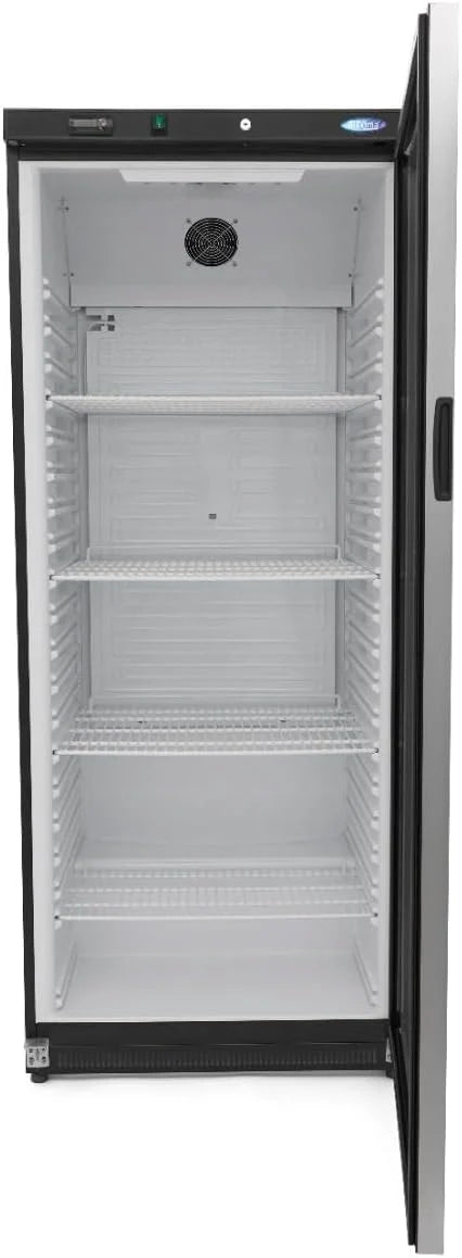 Maxima Réfrigérateur 600L Noir avec Porte Vitrée - 4 Grilles Réglables - Refroidissement Restaurant - Professionnel