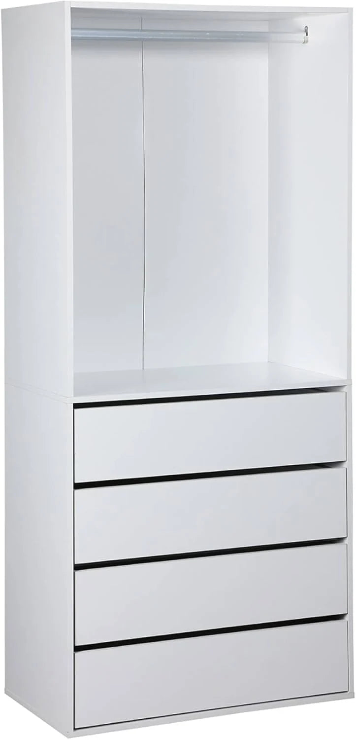 Alice's Home - Kit Dressing modulable avec 4 éléments. Blanc. Panneaux stratifiés