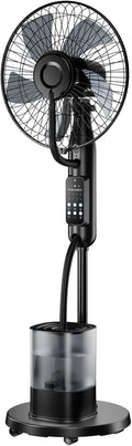 NebulaFlow Ventilateur Brumisateur sur pied 2026 – Réservoir 4L, 7,5h, minuterie, 5 vitesses & 3 modes. Oscillation + télécommande.