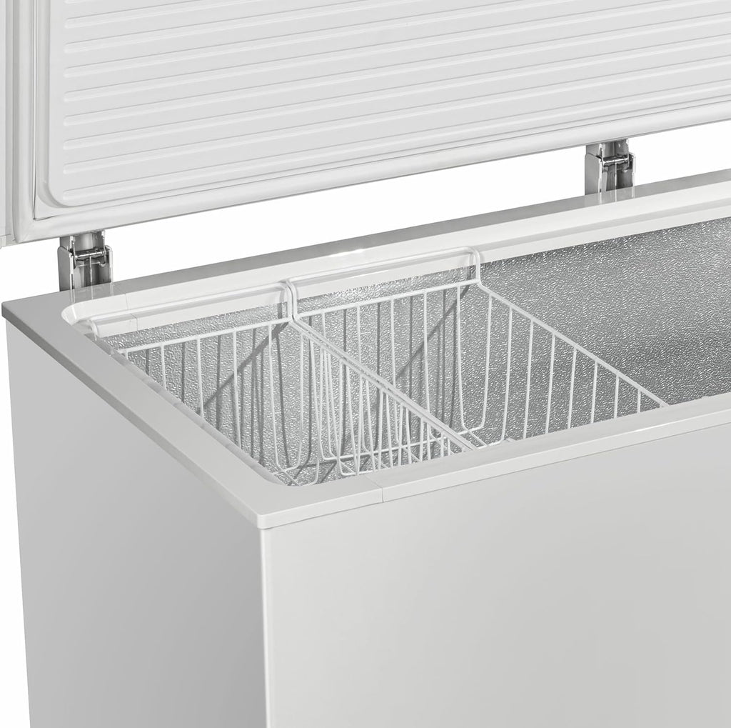 METRO Professional Congélateur bahut GHF2700S, acier, 188 x 73.5 x 94.5 cm, 700 L, 125 W, 3 paniers, éclairage LED, avec serrure, blanc/gris