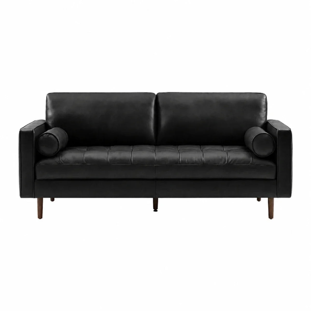Patrice Leather 3 Seater Sofa (Black)