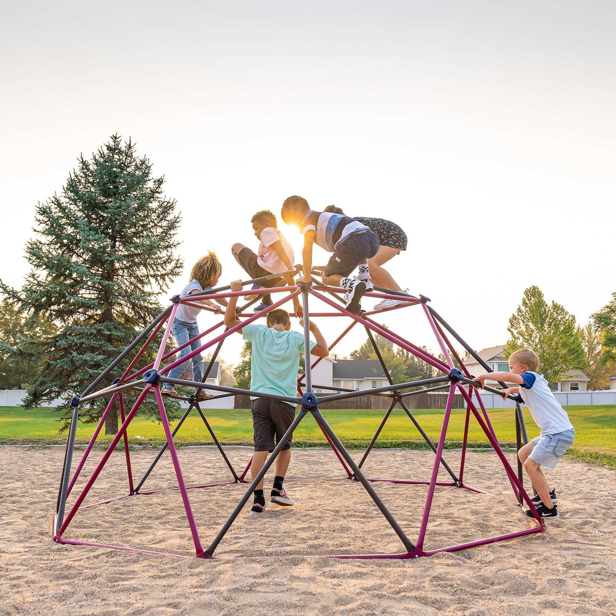 Lifetime Cúpula para Escalar al Aire Libre para Niños, 5.5 pies de Alto x 11 pies de Ancho, Color Berry y Marrón (91088)