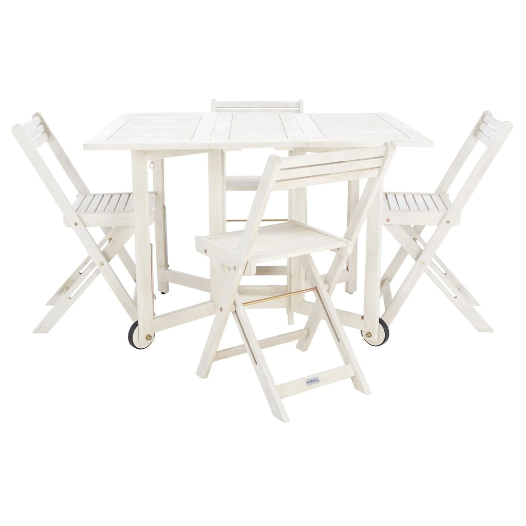 SAFAVIEH Outdoor Brandy 5-Piece Outdoor Dining Table Set - 43Wx35Dx29H