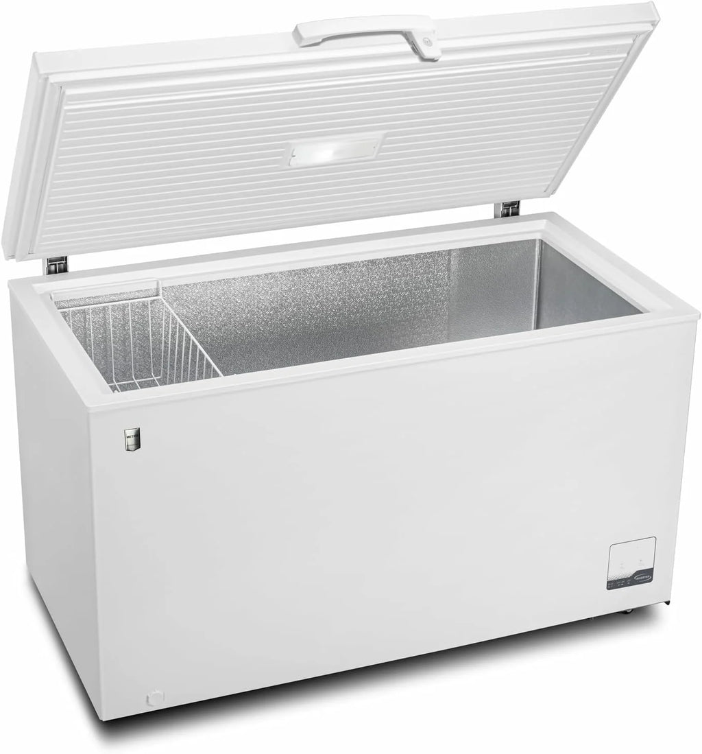 METRO Professional Congélateur bahut GHF2300, acier/aluminium, 112.5x61x83.5 cm, 300L, 95W, 1 panier, éclairage LED, 4 roulettes, avec serrure, blanc
