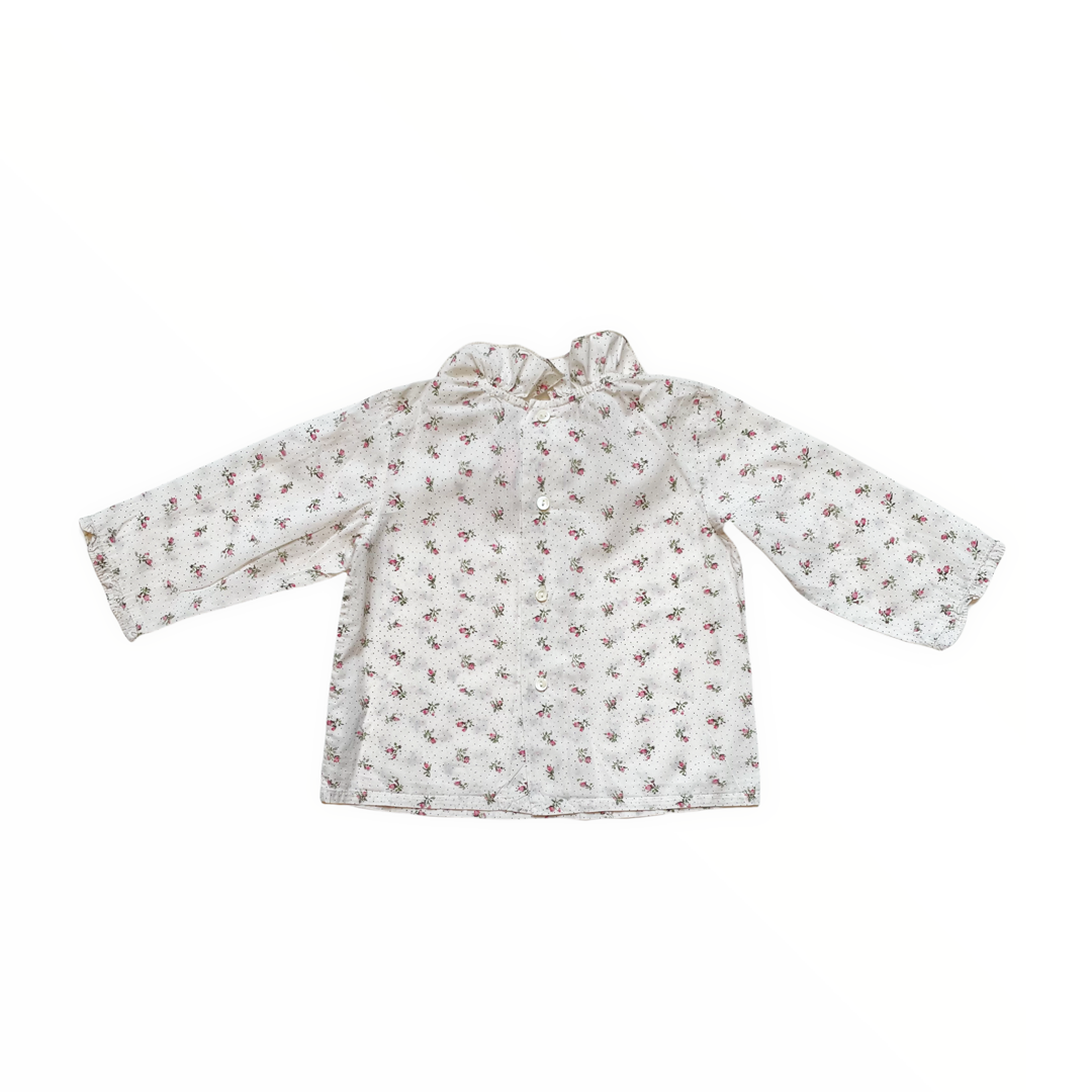 12M - Blouse mini pois et fleurs