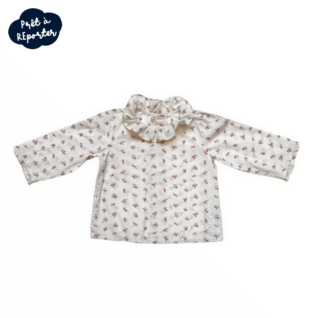 12M - Blouse mini pois et fleurs