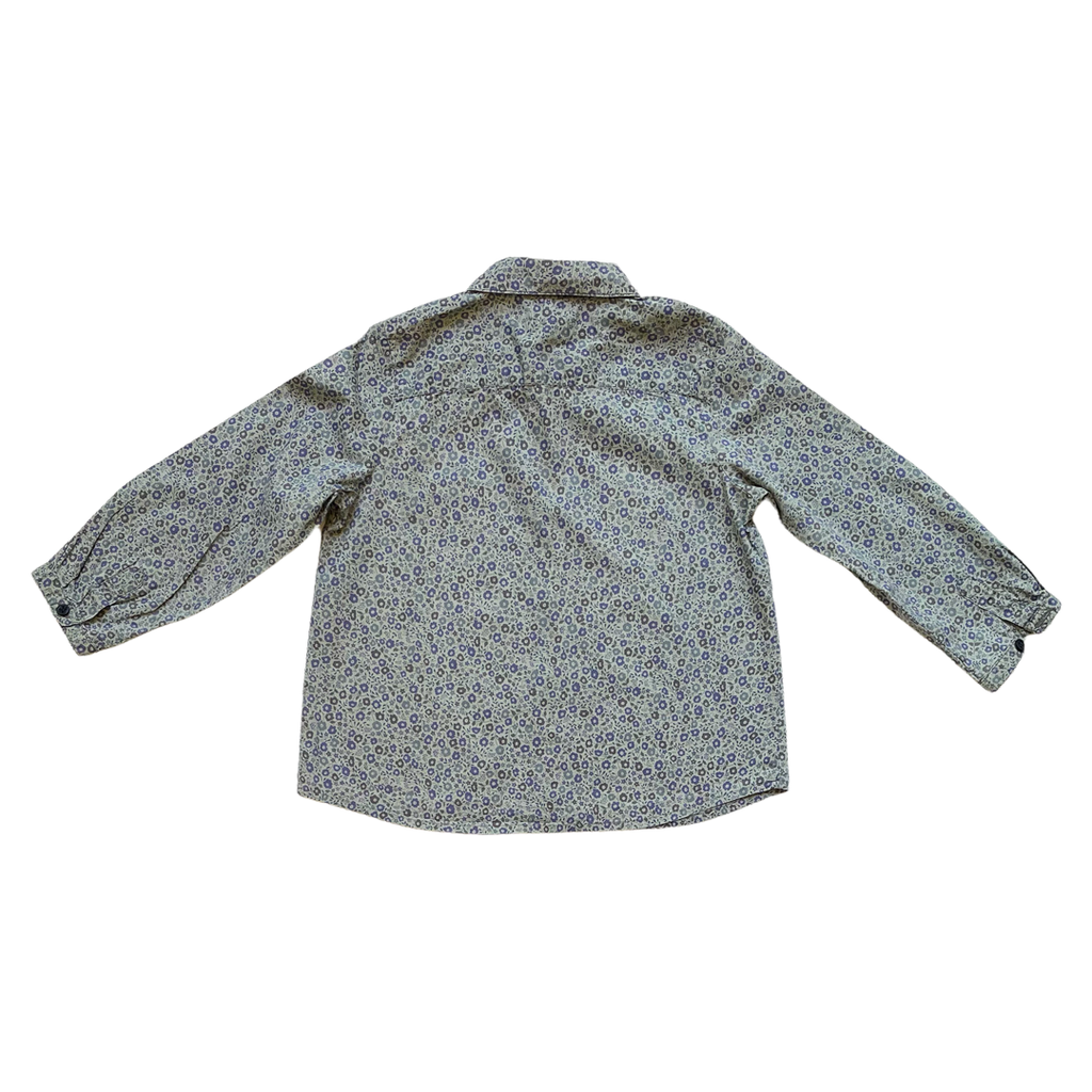 2A - Chemise très fleurs bleues