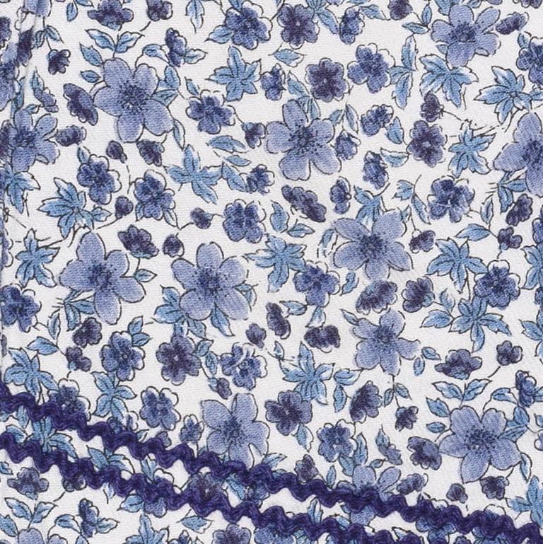 2A - Pantalon fleurs bleues