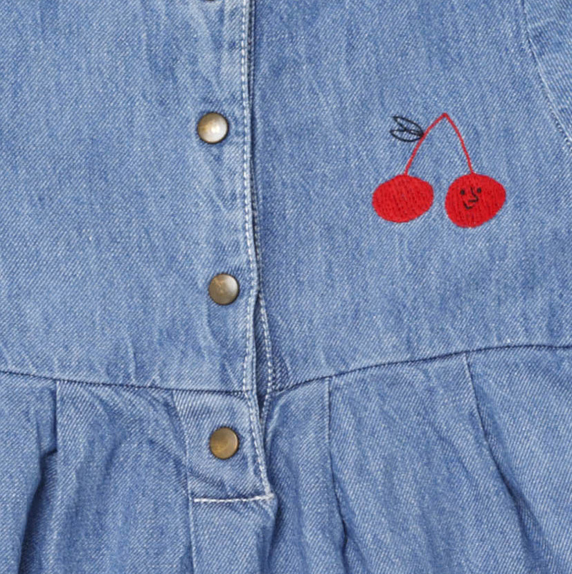 12-18M - Robe jean oie et cerise 🍒