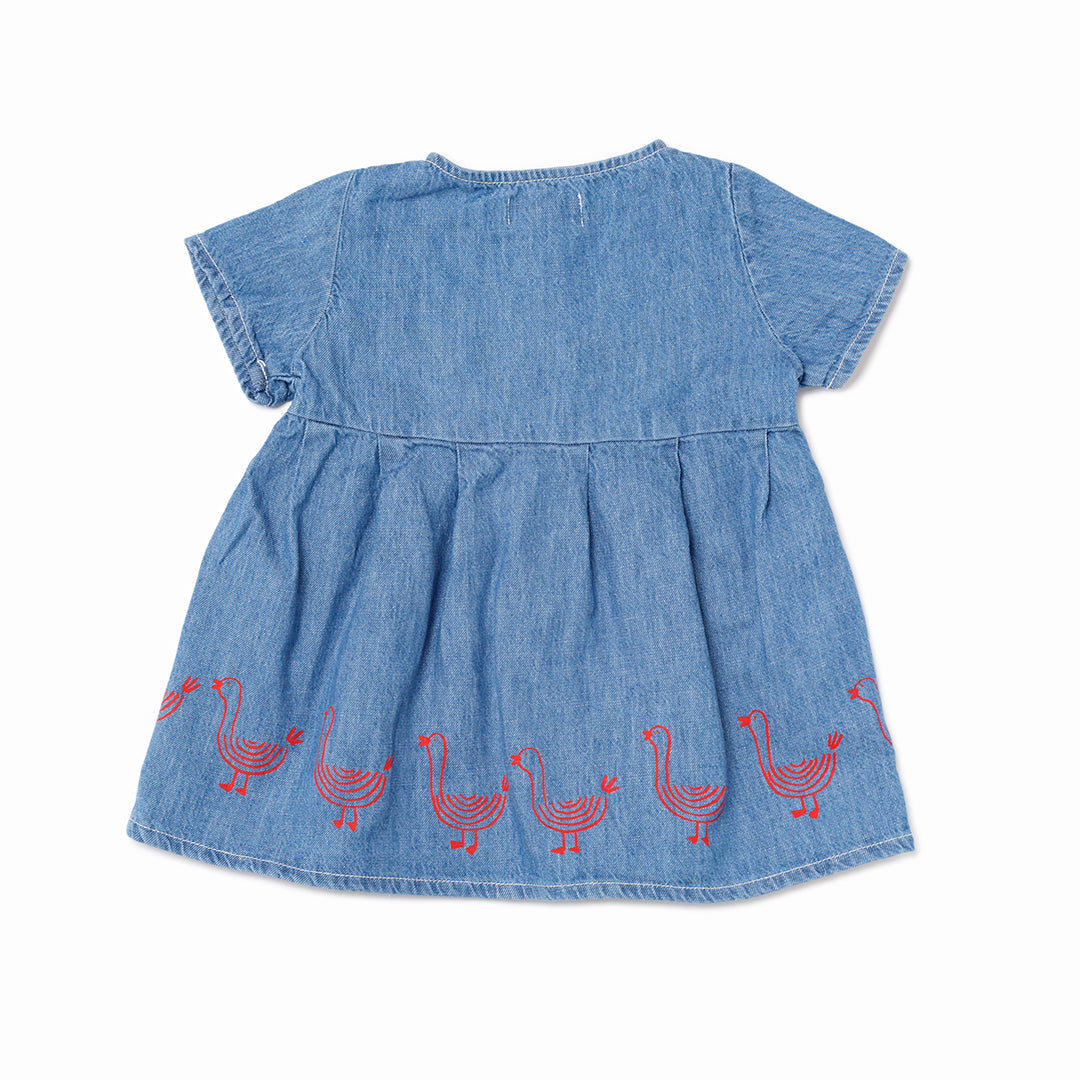 12-18M - Robe jean oie et cerise 🍒
