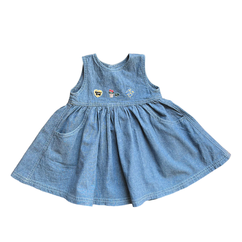 6M - Robe brodée 🐄 🌹 🌿