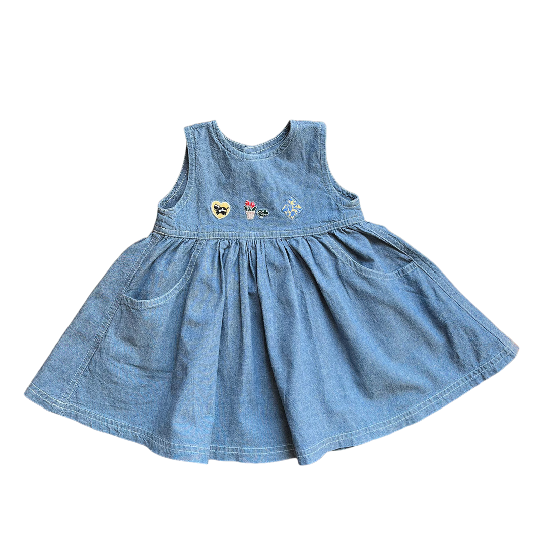 6M - Robe brodée 🐄 🌹 🌿