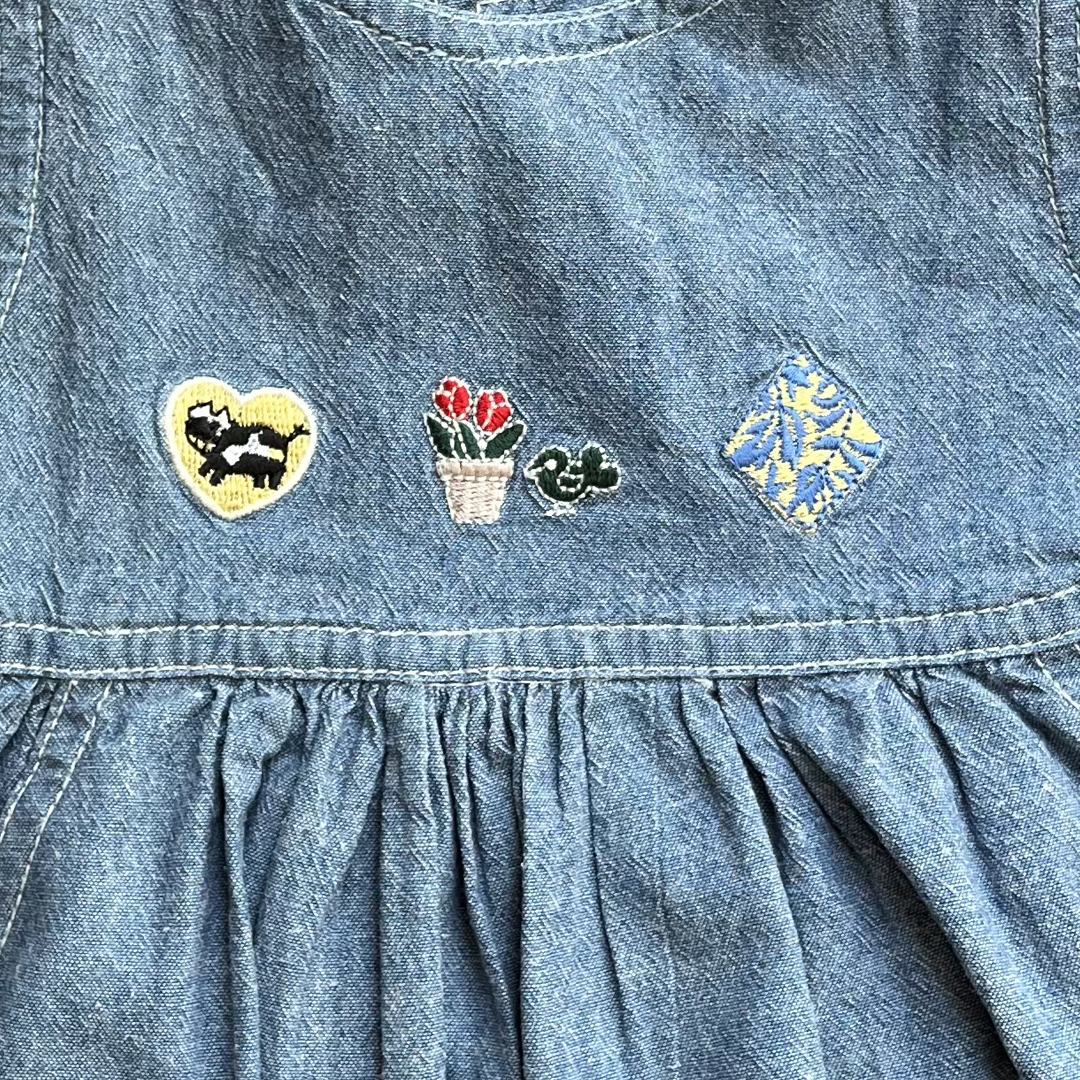 6M - Robe brodée 🐄 🌹 🌿