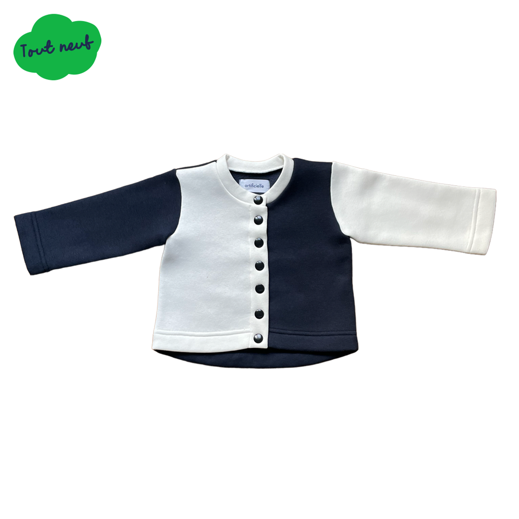 MARLETTE - GILET MOLLETON MARINE ET BLANC Artificielle