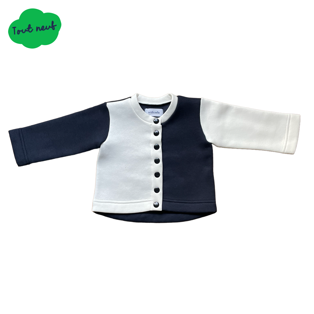 MARLETTE - GILET MOLLETON MARINE ET BLANC Artificielle