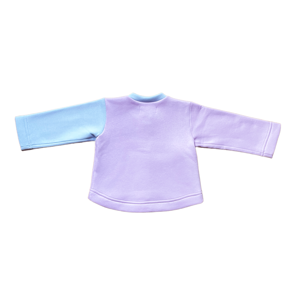 Marlette - Gilet molleton bleu ciel et parme Gamme de Cooleurs
