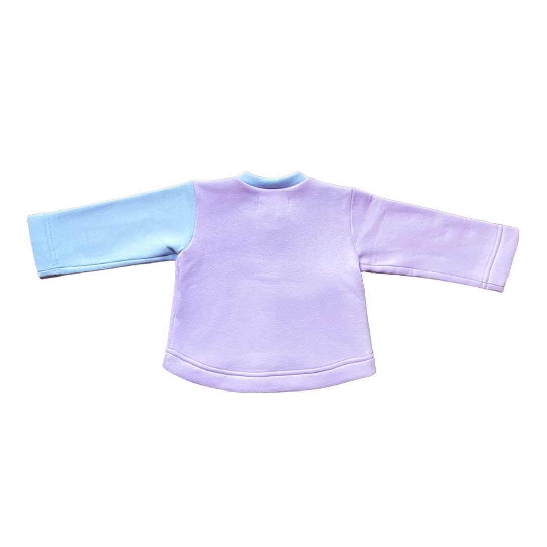 Marlette - Gilet molleton bleu ciel et parme Gamme de Cooleurs