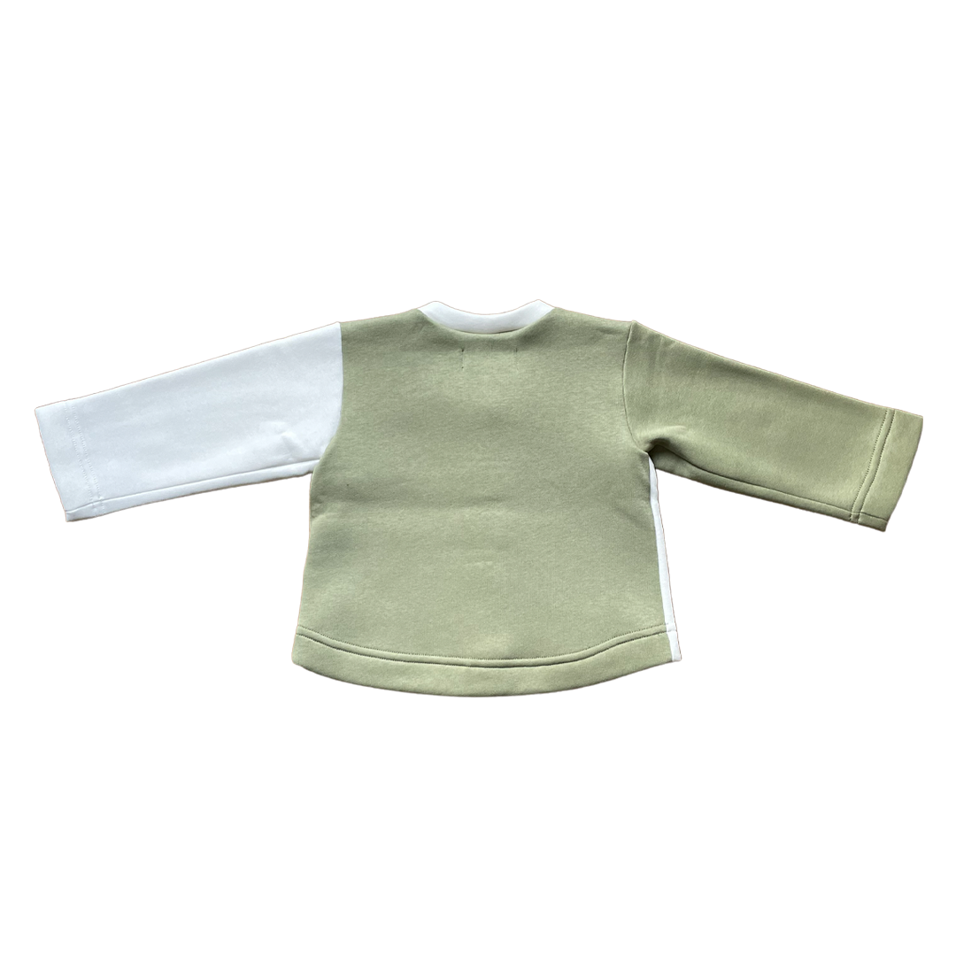 MARLETTE - GILET MOLLETON VERT MATCHA ET BLANC Gamme de Cooleurs
