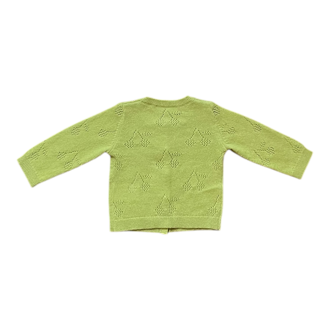 6 M - Cardigan ajouré verde Bonpoint