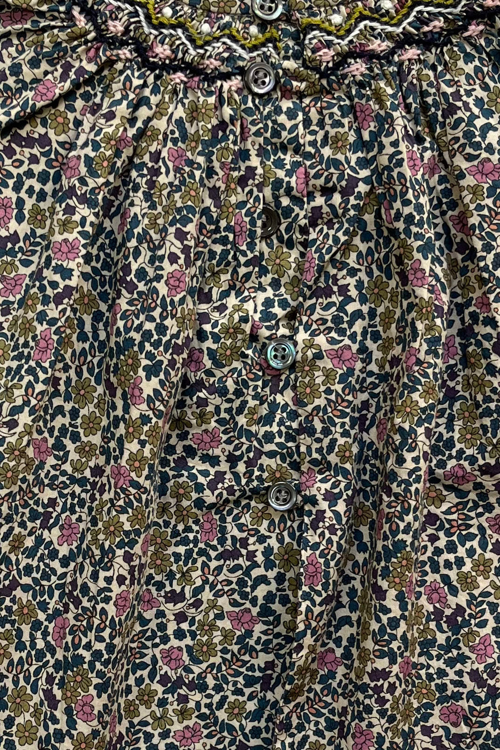 6M - Blouse fleurie rétro Bonpoint