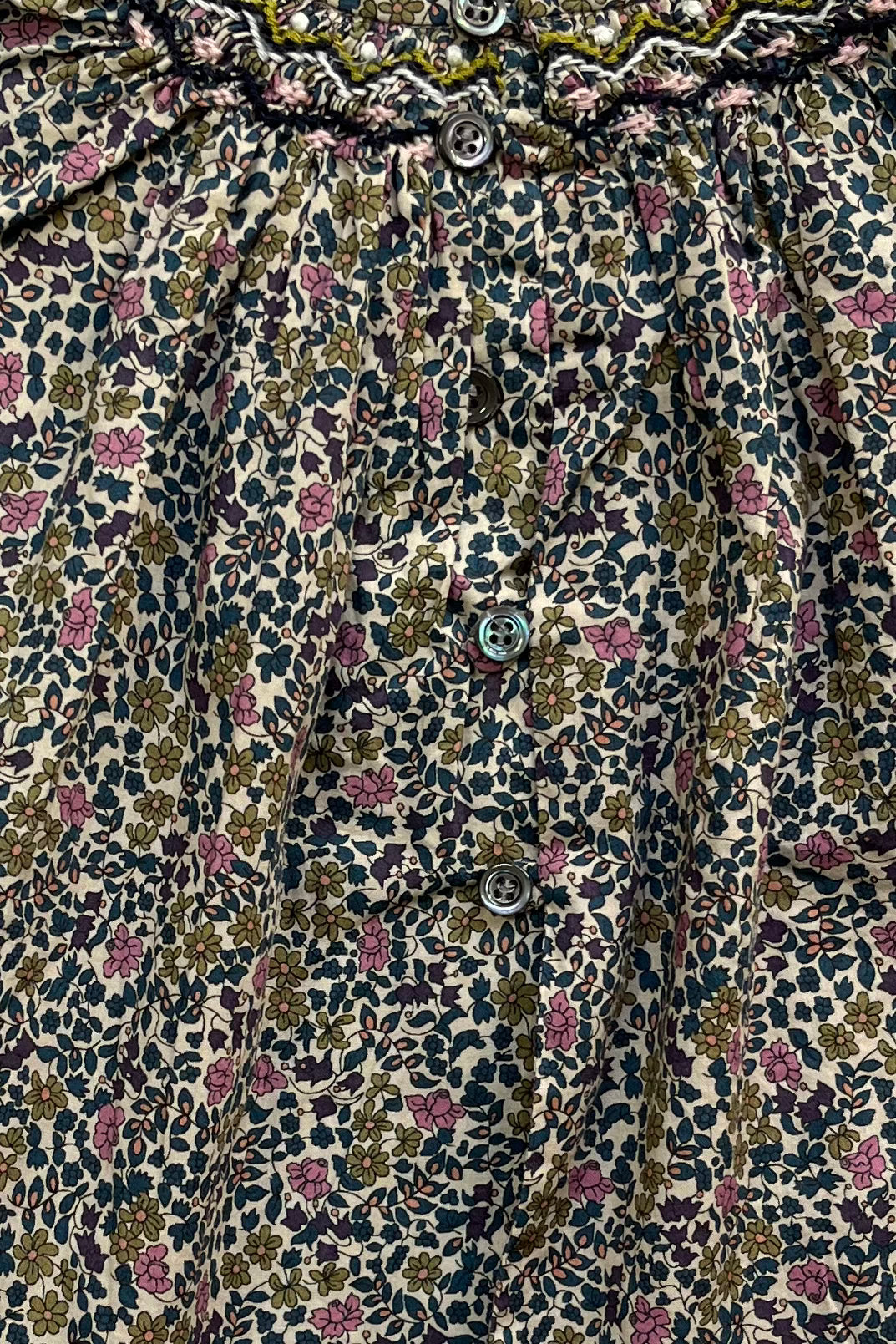 6M - Blouse fleurie rétro Bonpoint