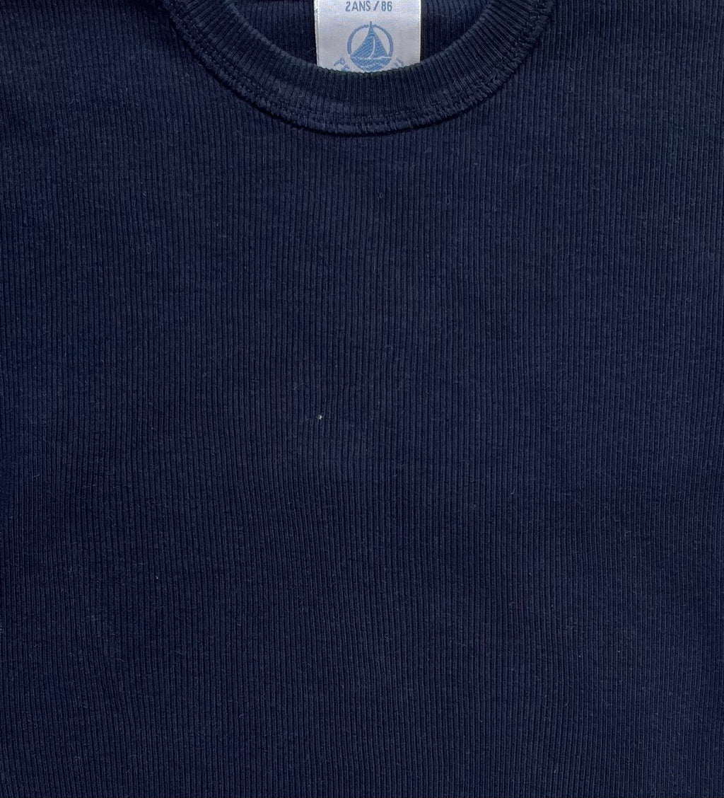 2A - Tshirt bleu marine à côtes
