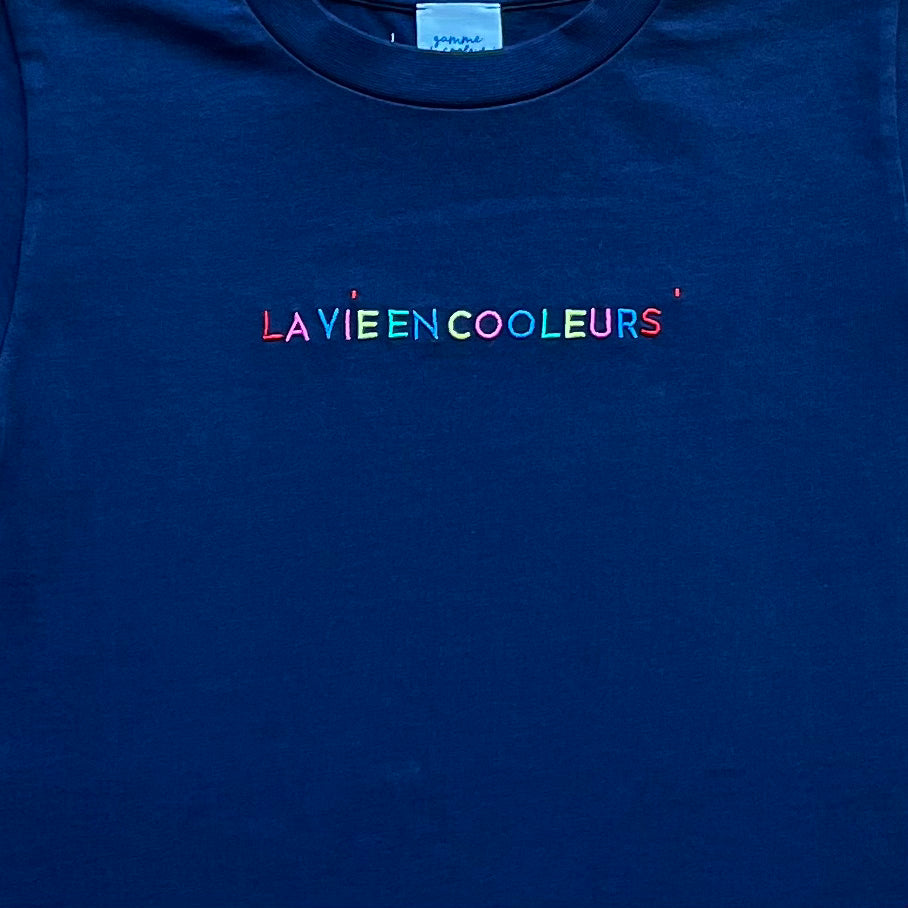T-shirt N°1 🫐Marine🫐 "La vie en Cooleurs" 🆒 Gamme de Cooleurs