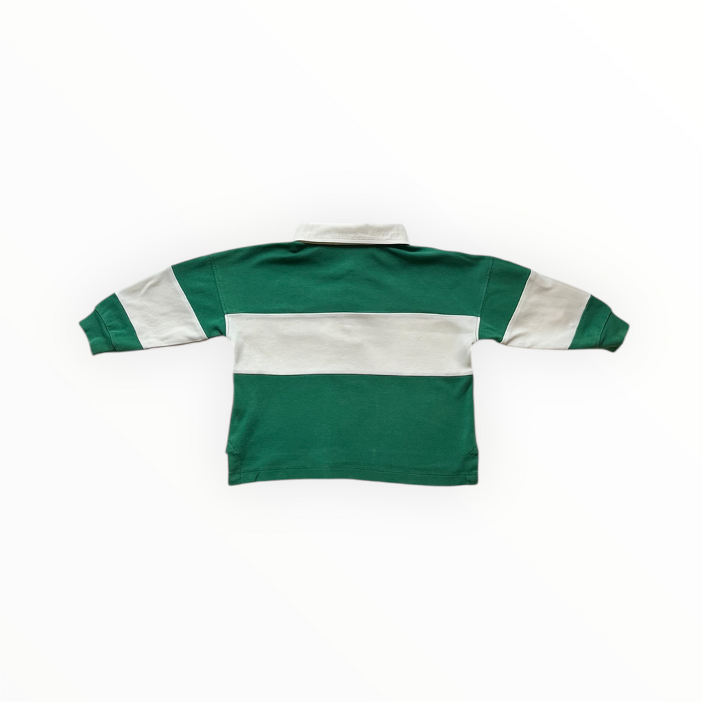 18M-2A - Polo vert et blanc Mini Rodini