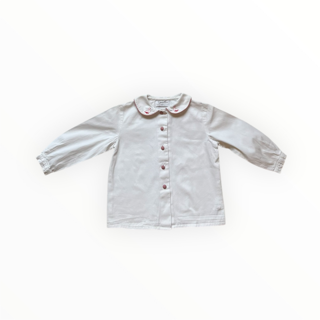 2A - Chemise blanche, vichy et petites oies