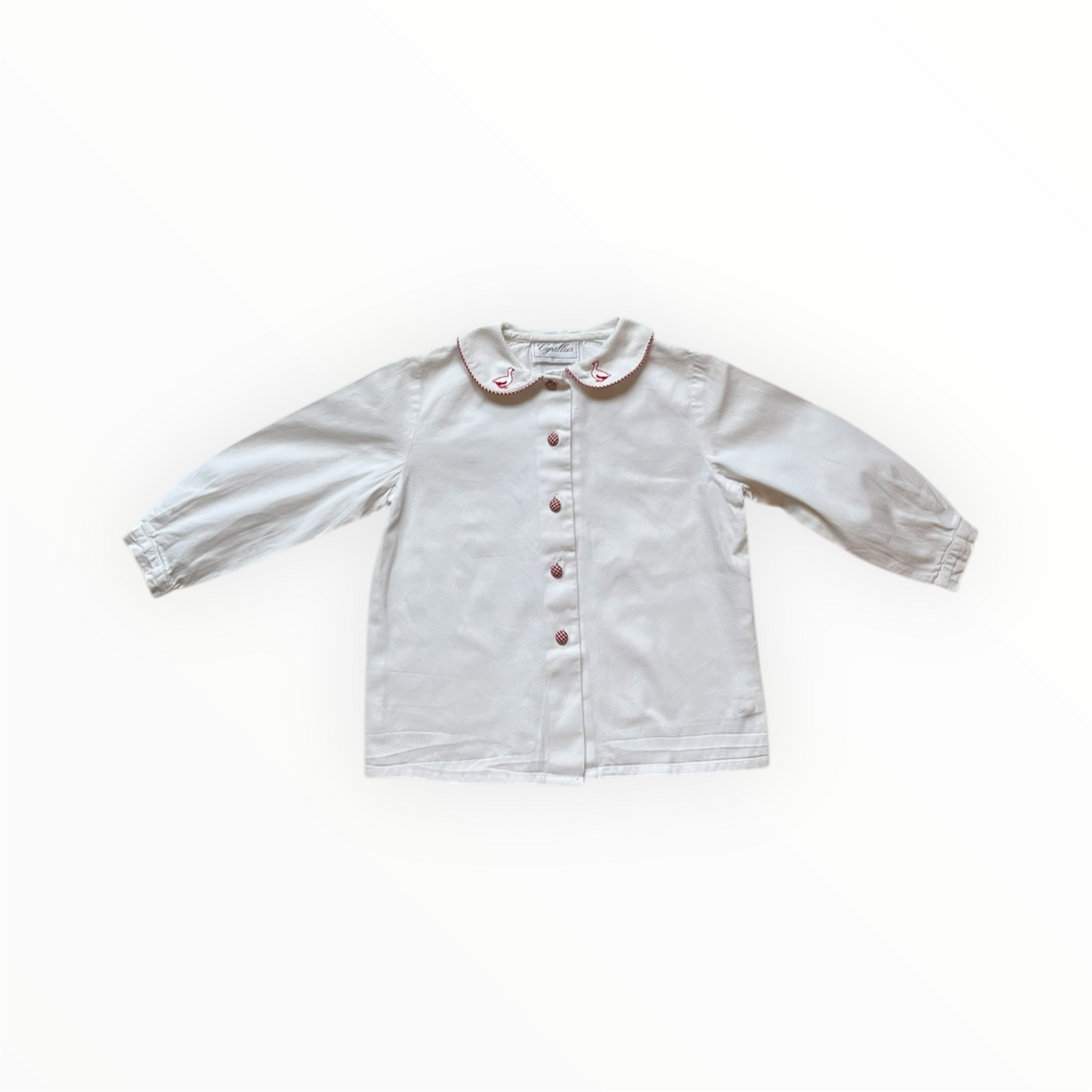 2A - Chemise blanche, vichy et petites oies