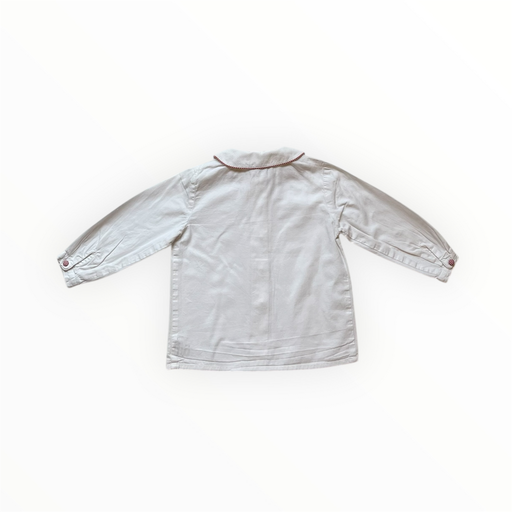 2A - Chemise blanche, vichy et petites oies