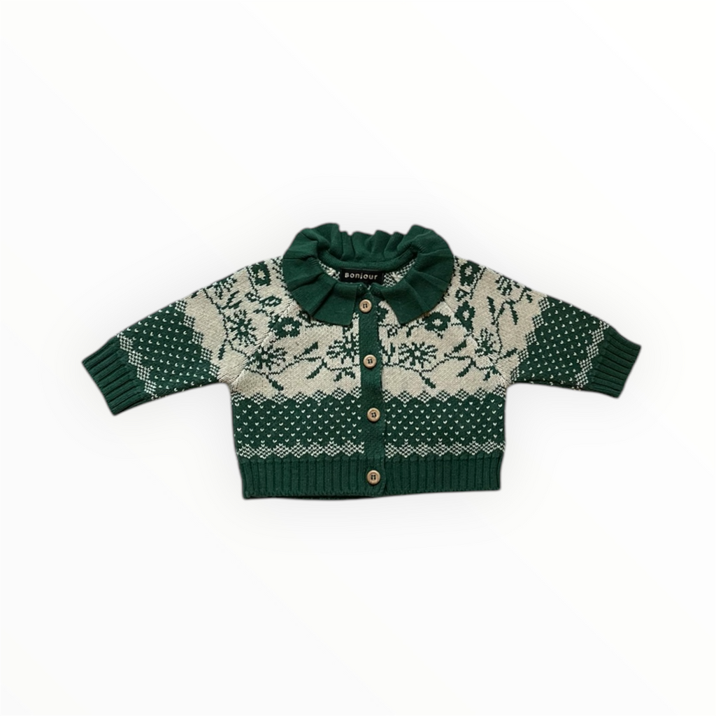 6M - Cardigan Mr Jacquard Flora Bonjour