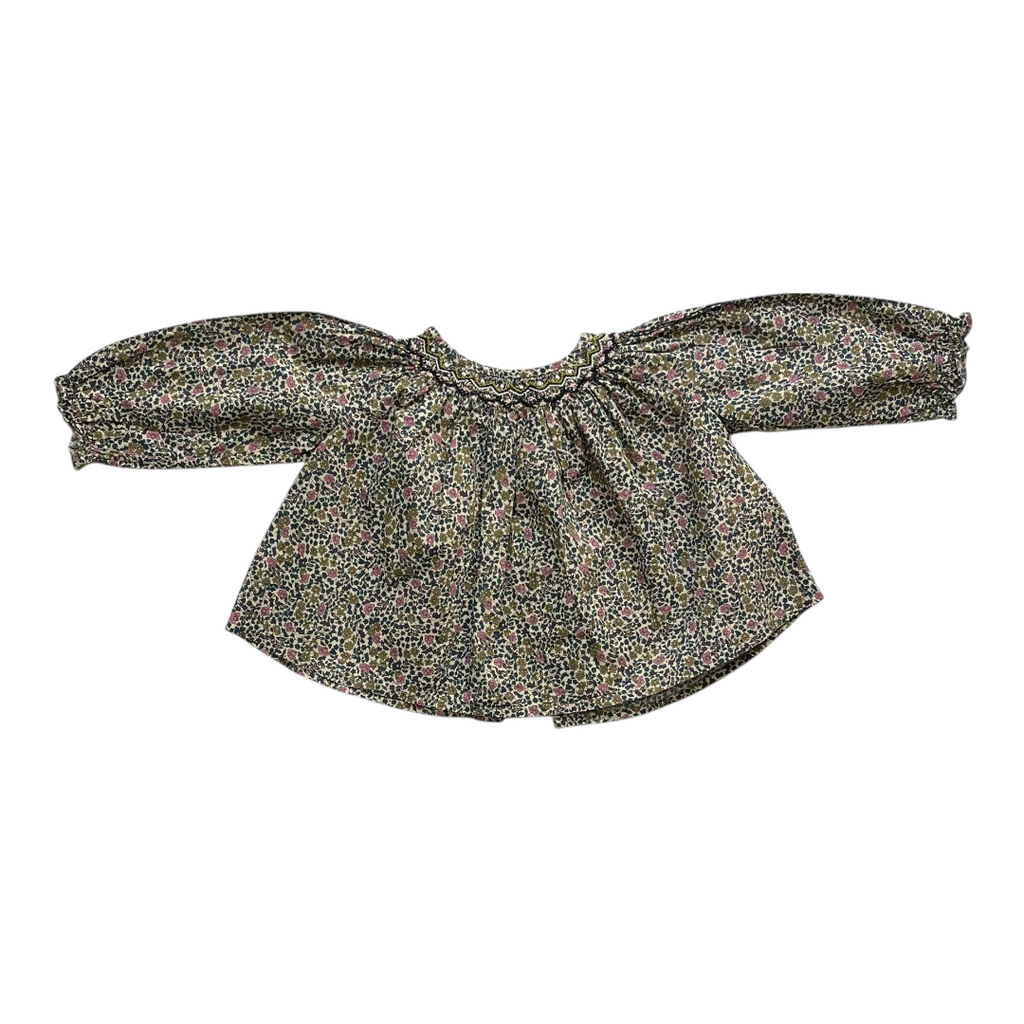 6M - Blouse fleurie rétro Bonpoint