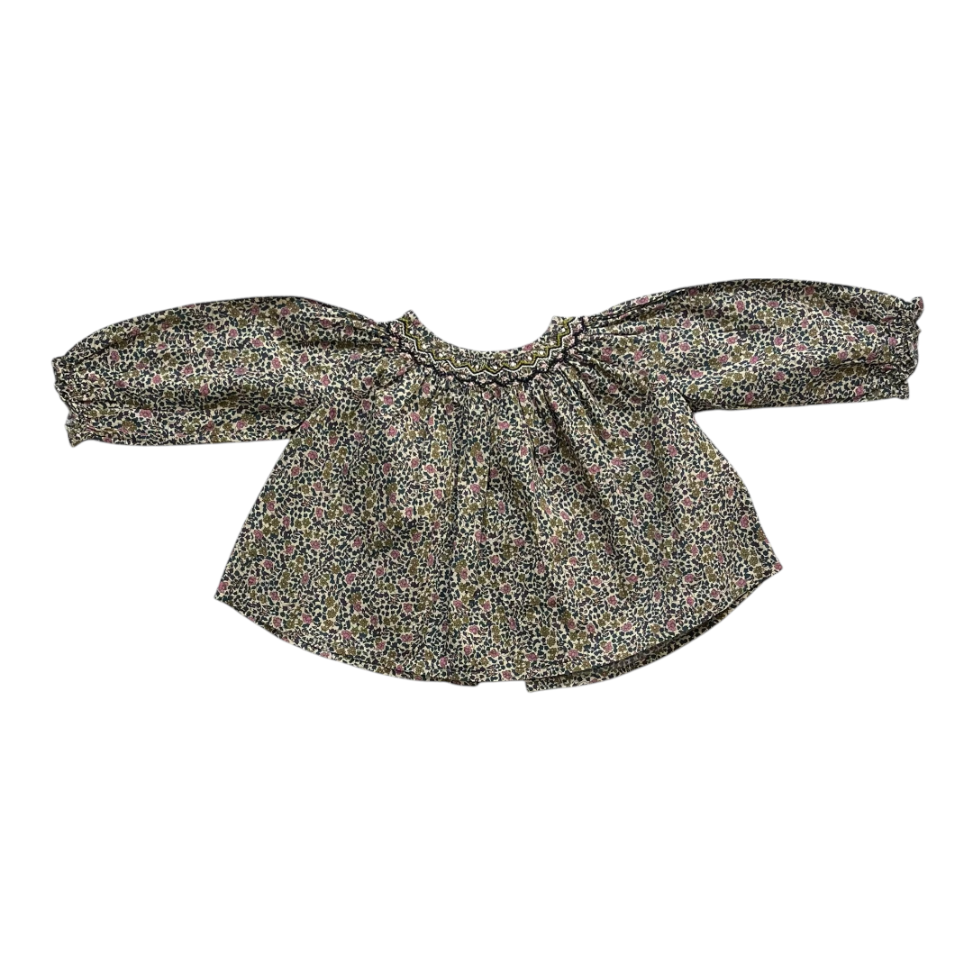 6M - Blouse fleurie rétro Bonpoint