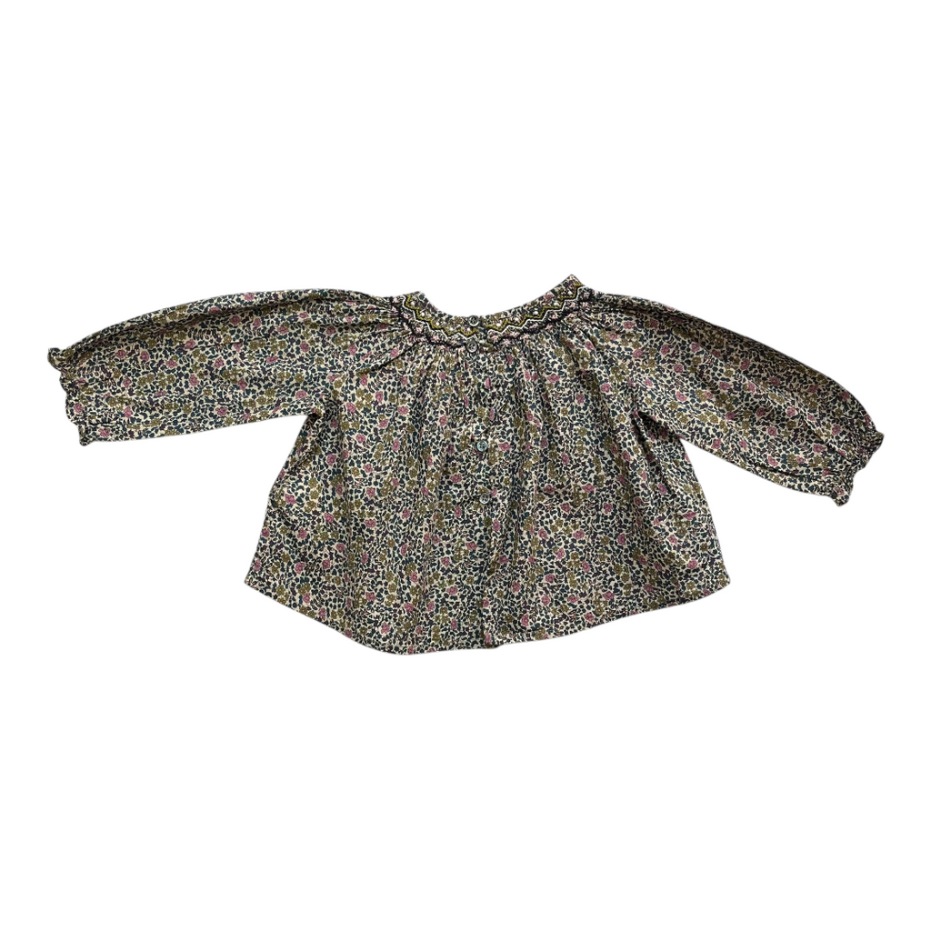 6M - Blouse fleurie rétro Bonpoint