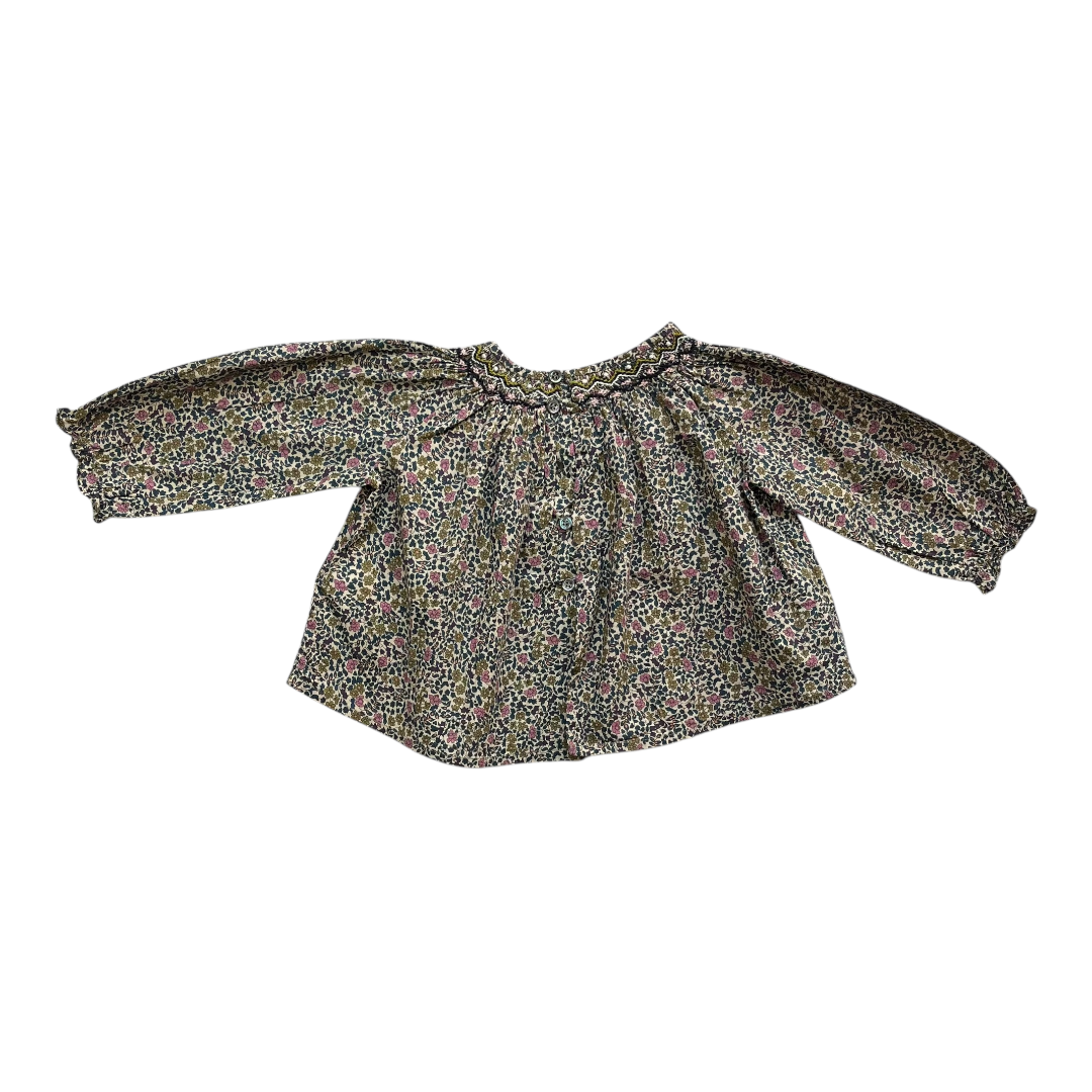 6M - Blouse fleurie rétro Bonpoint