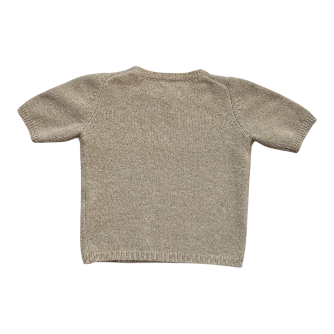 4A - Pull manches courtes beige