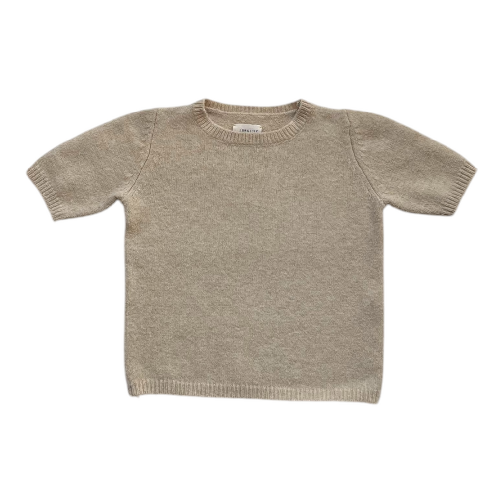 4A - Pull manches courtes beige