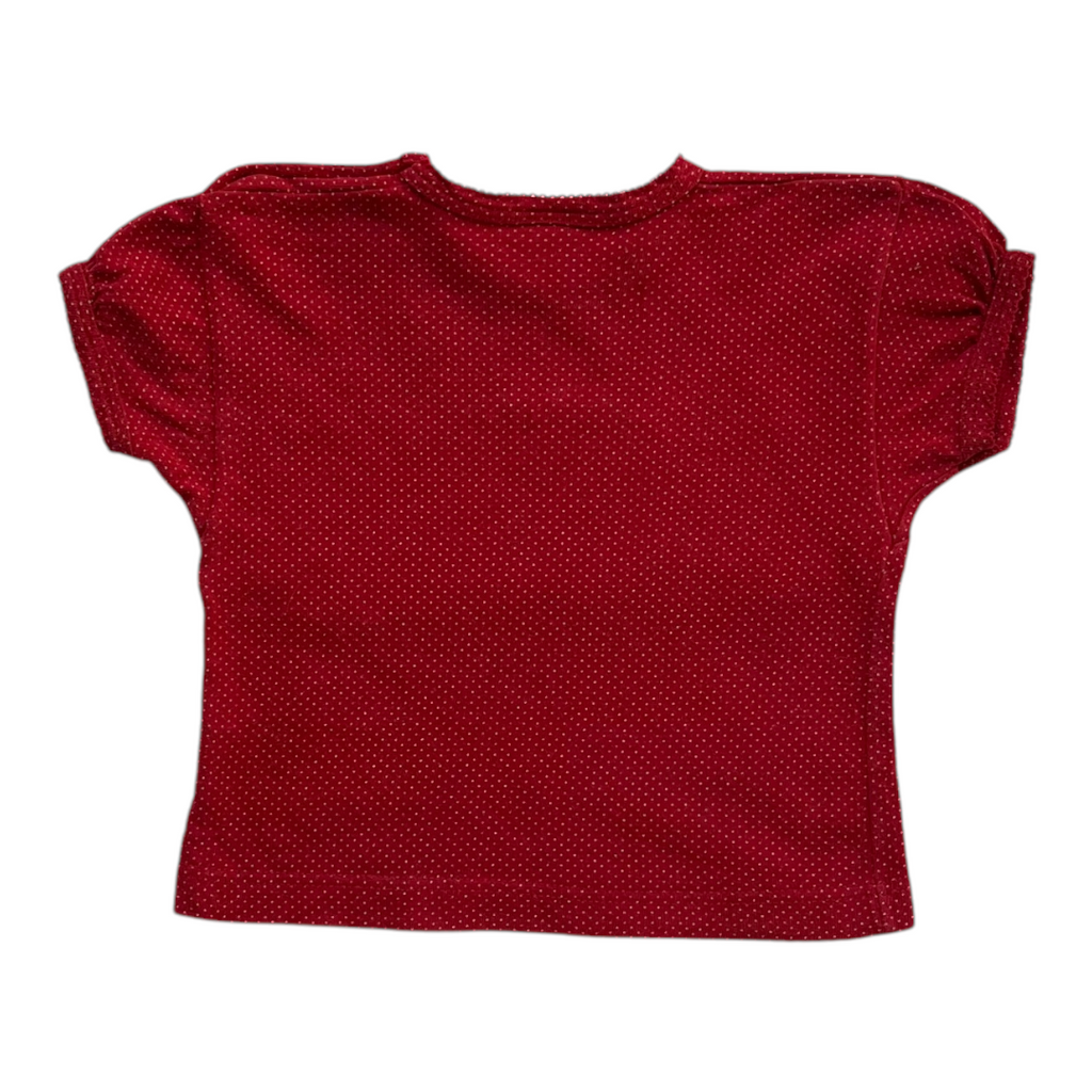 2A - Tshirt rouge à mini pois