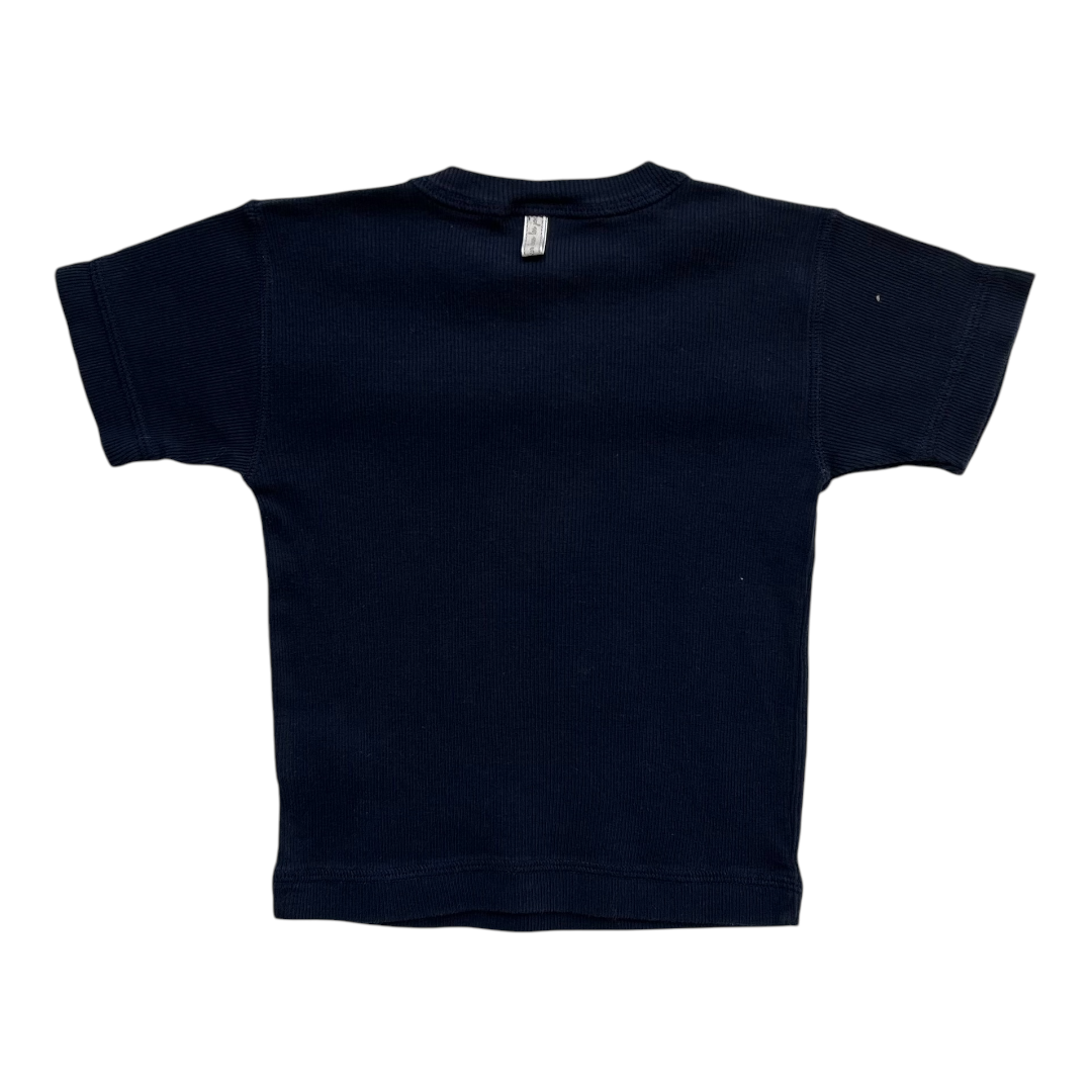 2A - Tshirt bleu marine à côtes
