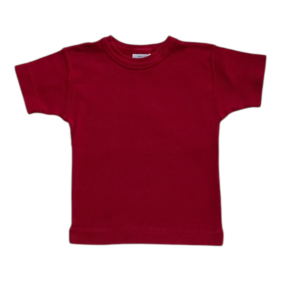 2A - Tshirt rouge à côtes