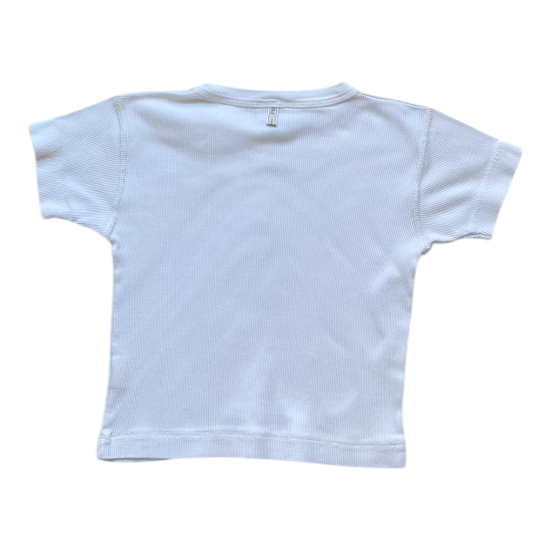 3A - Tshirt blanc à côtes
