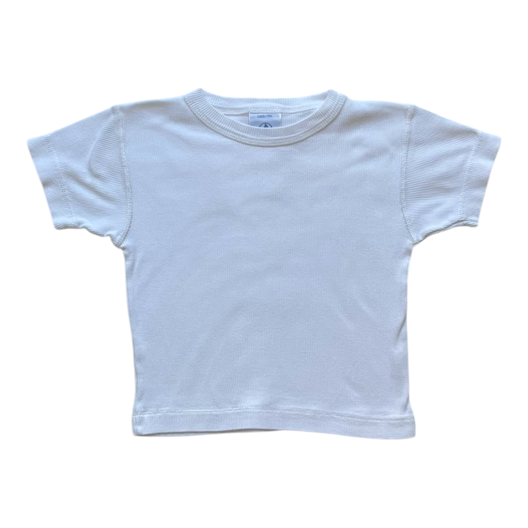 3A - Tshirt blanc à côtes