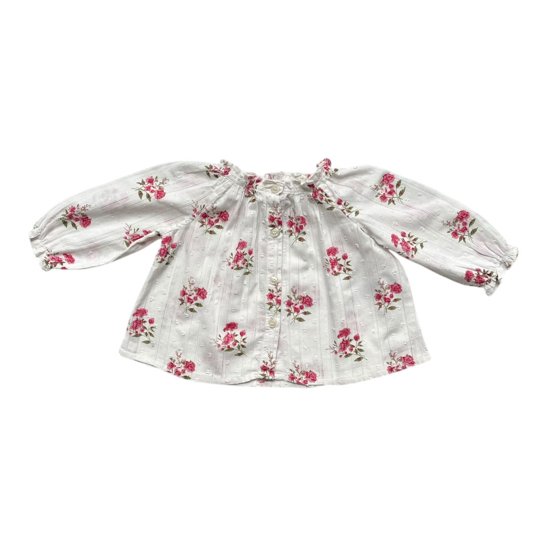 6M - Blouse bouquet de roses