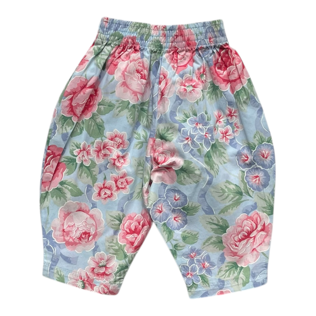 6M - Pantalon ballon fleurs et noeuds