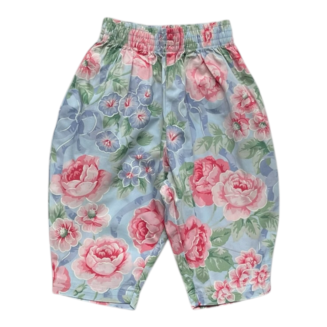 6M - Pantalon ballon fleurs et noeuds