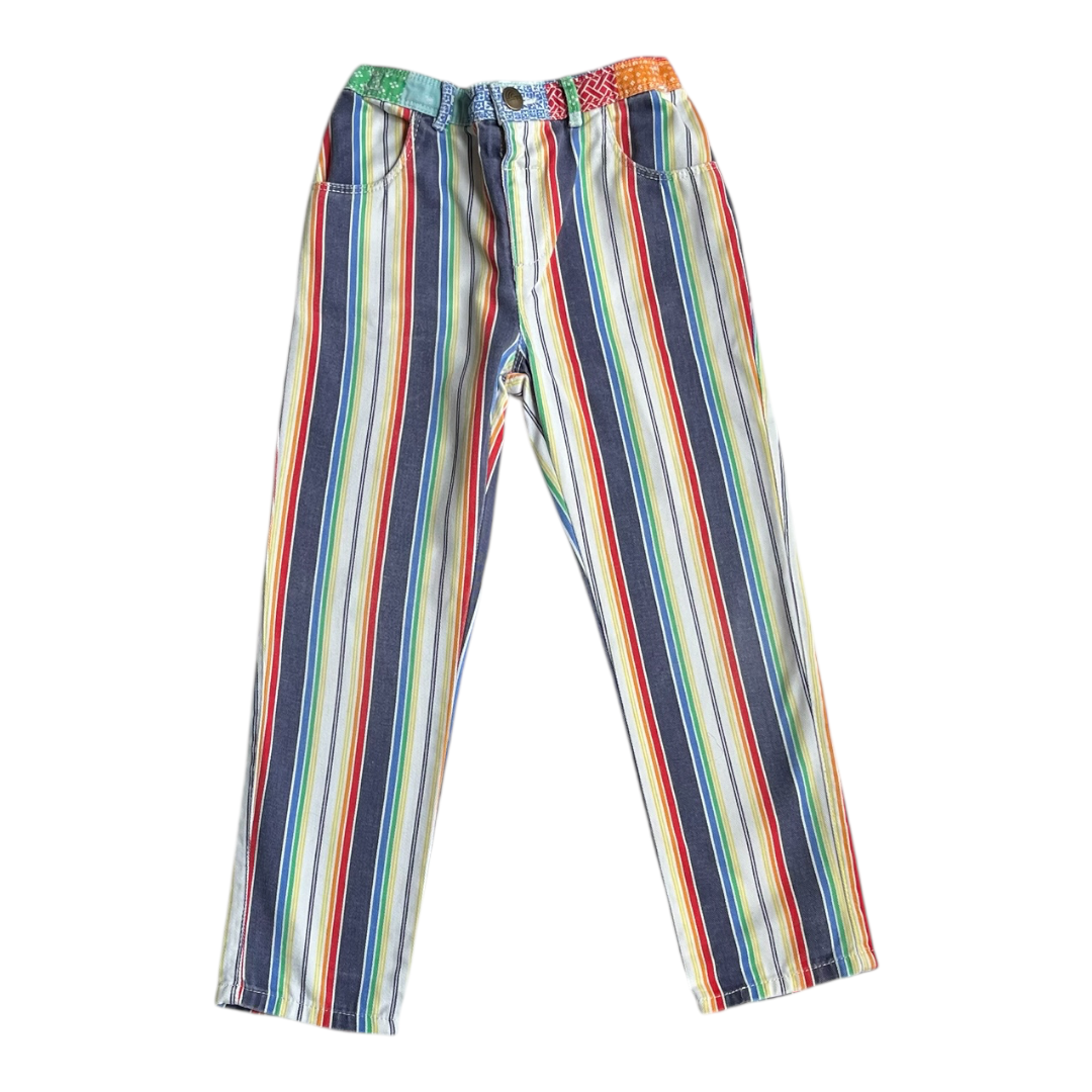 4A - Pantalon en toile rayée