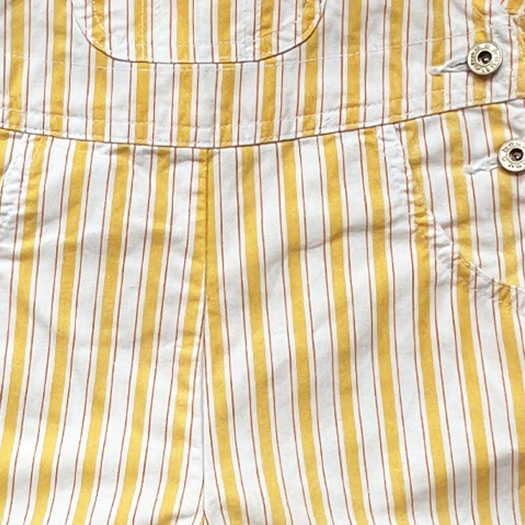 6M - Salopette rayures jaune soleil Marque vintage