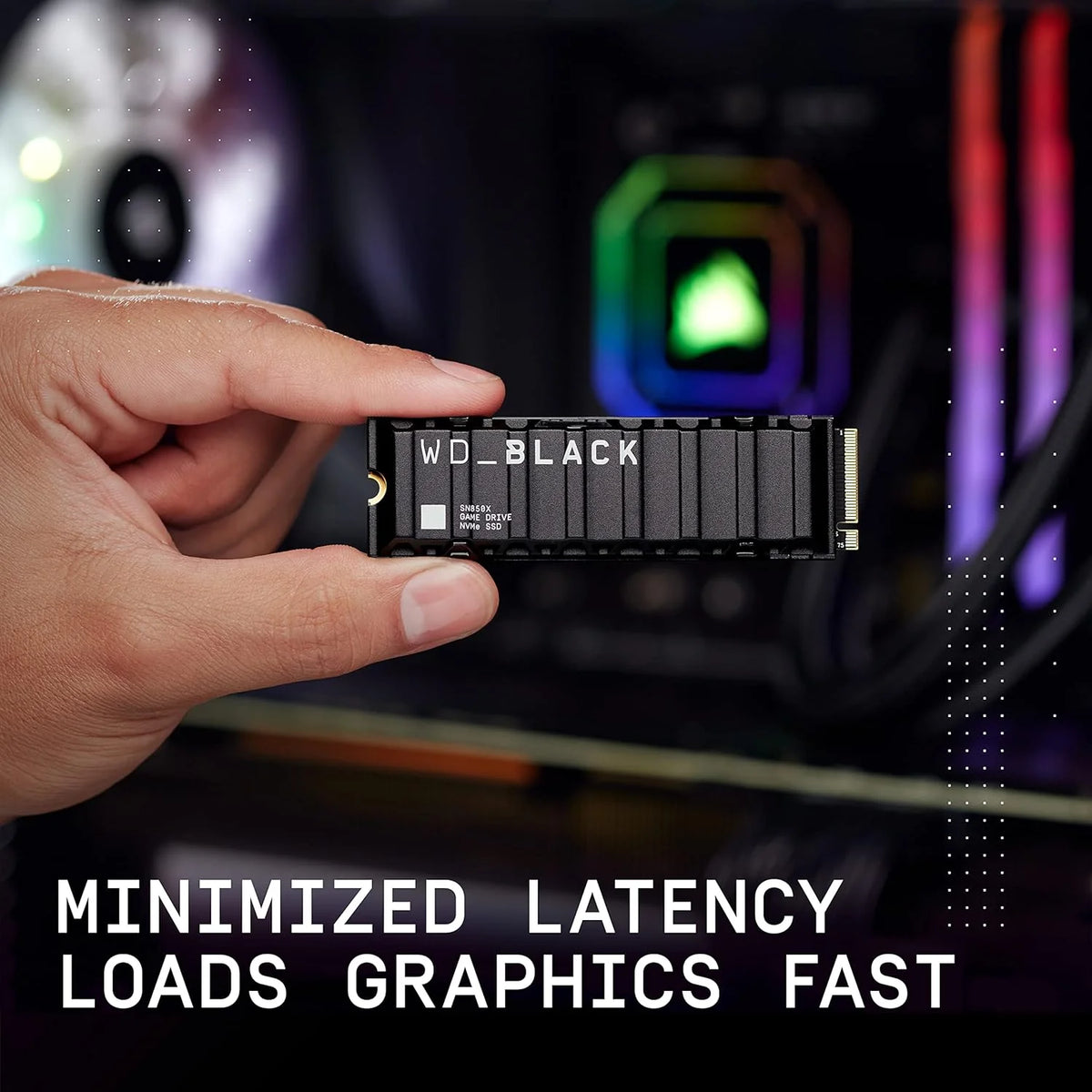 WD_Black SN850X SSD 4 to, Disque SSD Interne avec dissipateur Thermique, Gaming SSD, Haute Performance Disque de Jeu, Lecture jusqu'à 7300 Mo/s, écriture jusqu'à 6,600 Mo/s, PCIe Gen 4.0 NVMe, Noir