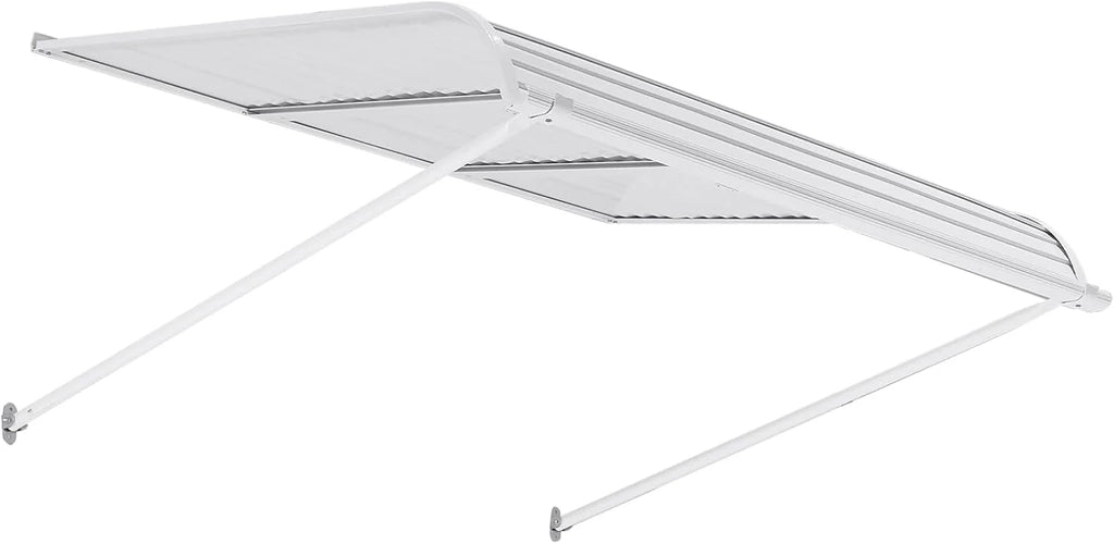 VEVOR Auvent de Porte d'Entrée 122x106,6 cm Marquise de Porte Extérieure Aluminium, Abri de Protection Contre Pluie, Neige, Soleil, Auvent Stable pour Portes d'Entrée, Fenêtres de Porches, de Balcons